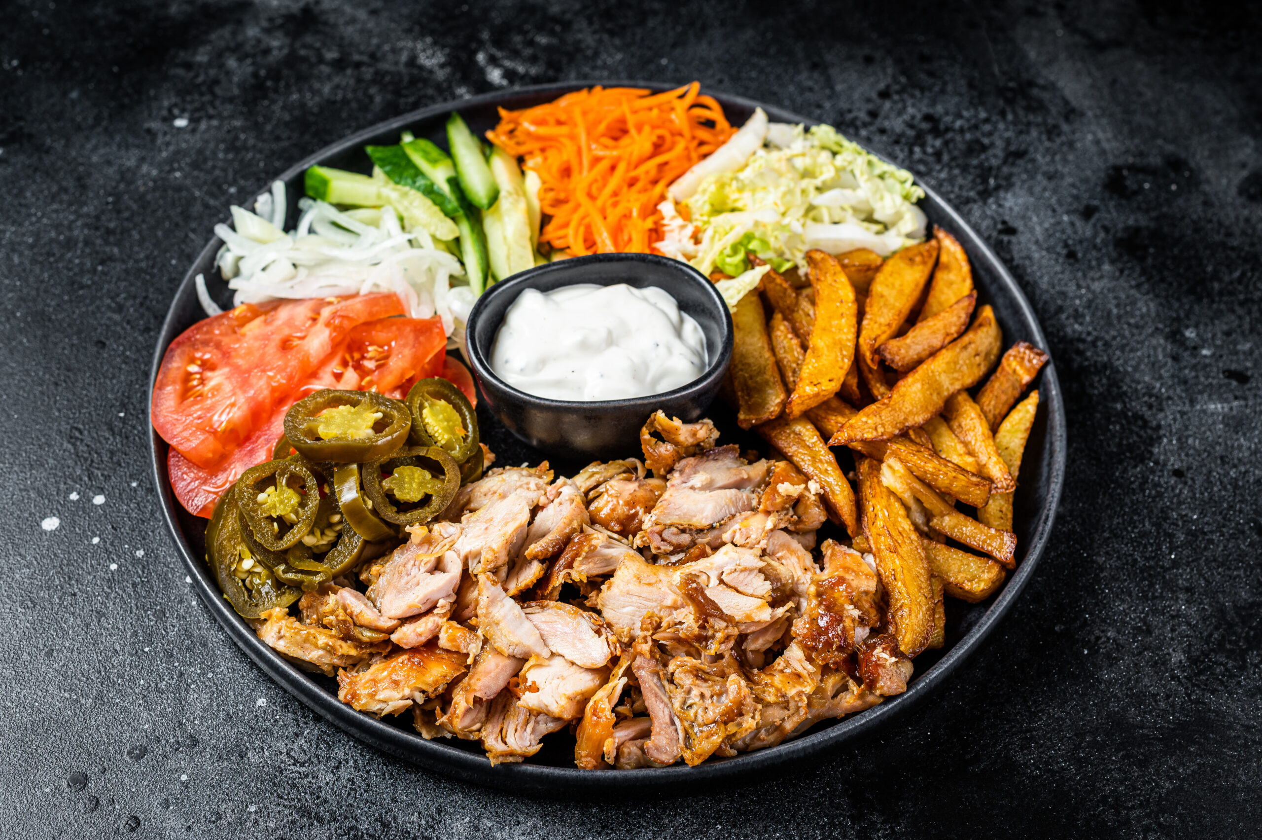 shawarma doner kebab on a plate with french fries 2024 12 09 01 37 59 utc scaled